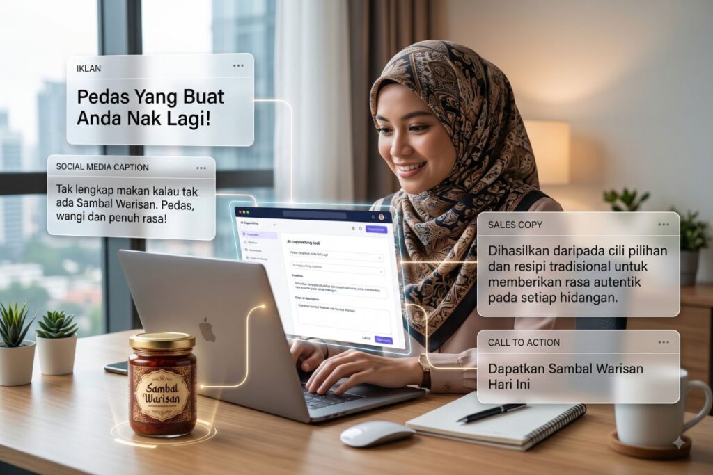 Contoh copywriting menggunakan AI untuk pemasaran perniagaan
