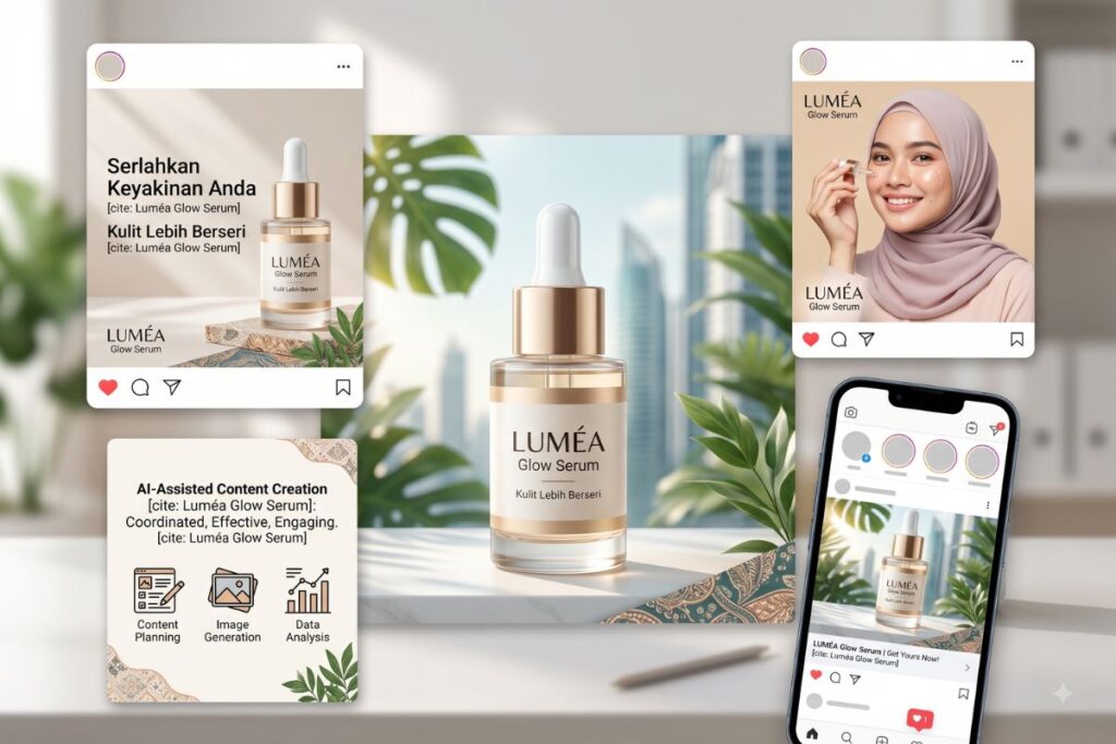 Contoh social media content yang dihasilkan menggunakan AI untuk pemasaran