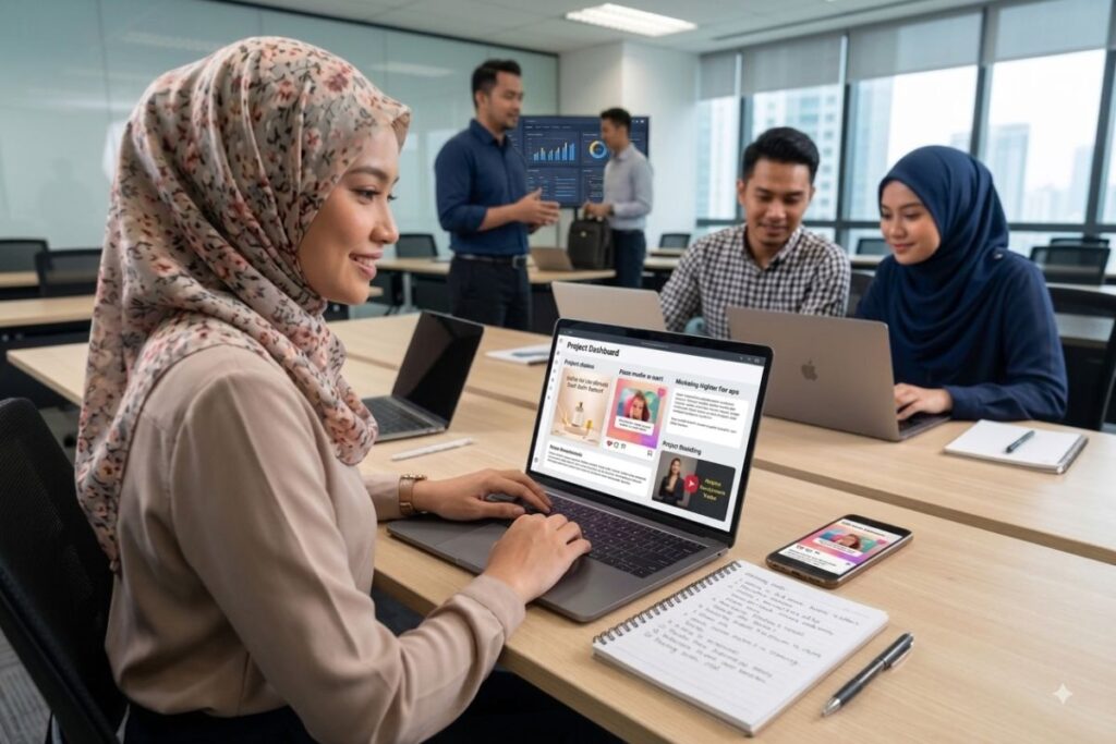 Peserta kelas AI menunjukkan hasil latihan yang telah disiapkan menggunakan AI